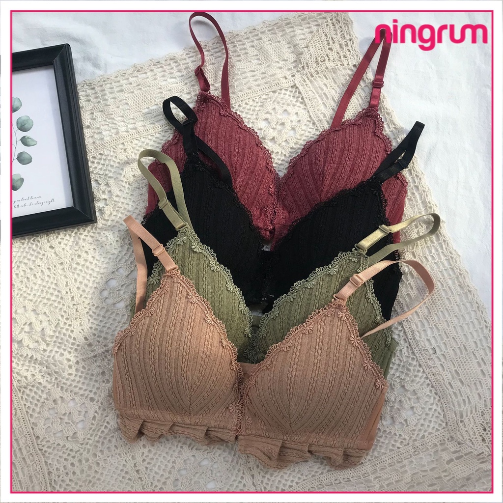 Ningrum Pakaian Dalam Bra Wanita BH Wanita BH Push up pengait depan push up bra lace import - 2024