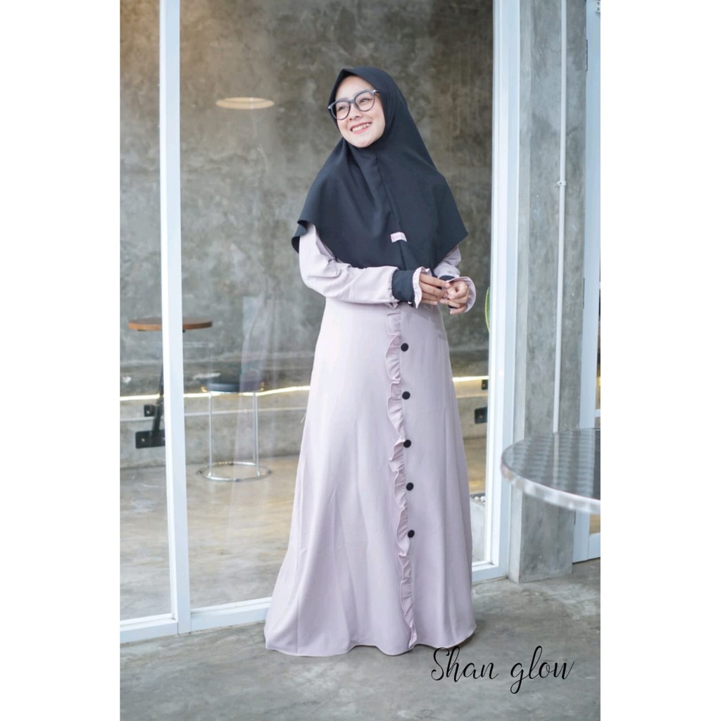 Gamis zahira shan glow one set khimar terbaru remaja wanita muslimah style terkini