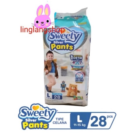 Sweety silver pants ( L28) popok celana anak baby elastis &amp; lembut