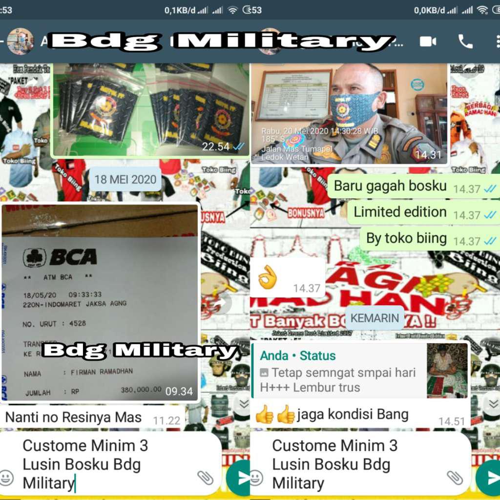 Masker Kain Semi Logo Kesatuan Pelindung Mulut Hidung Maske Non Medis Custome Face Shield