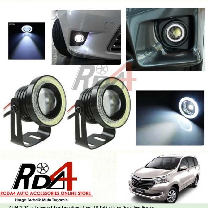 Universal Fog Lamp Angel Eyes LED Putih 89 mm Grand New Avanza rod4 Berkualitas