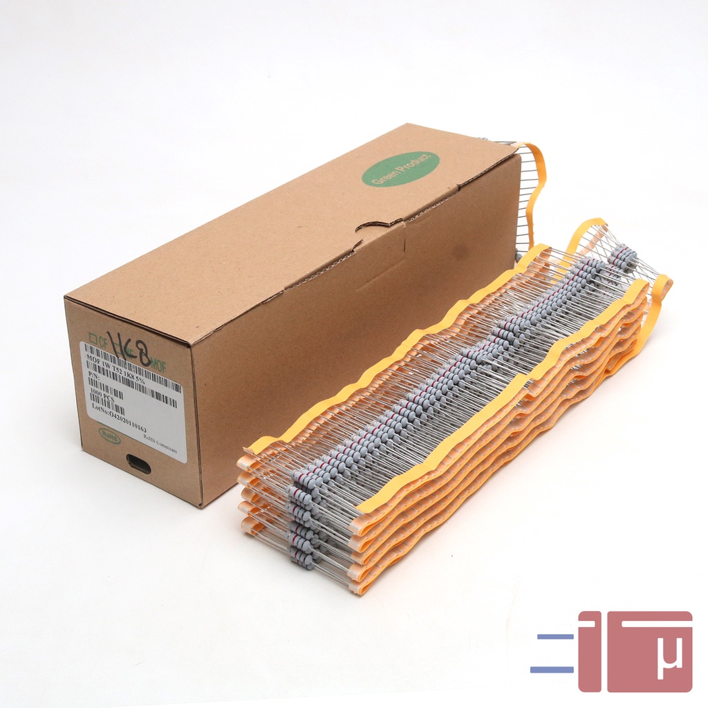 x10 Resistor 1K8 1.8K 1W Metal Oxide 5% Taiwan Kaki Tembaga