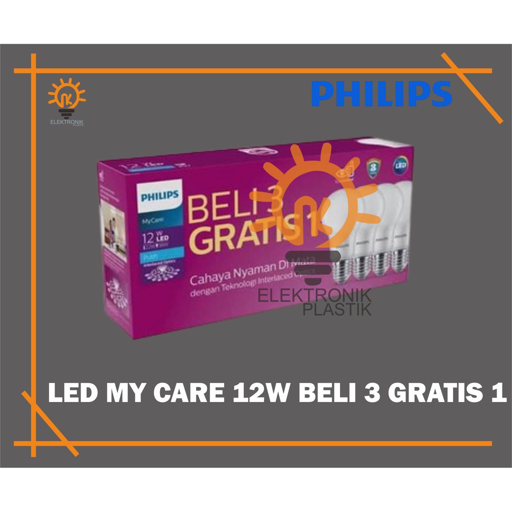 PAKET PHILIPS 12 WATT 3 GRATIS 1 PAKET PHILIPS 12 WATT 3 GRATIS 1