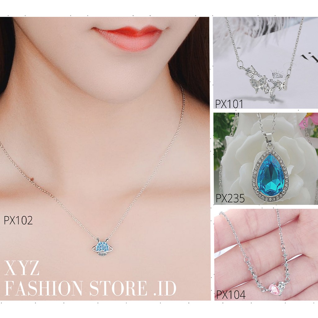 Kalung Wanita Titanium Kalung Korea Liontin Fashion Kalung Swarovski murah Perhiasan Import Cantik