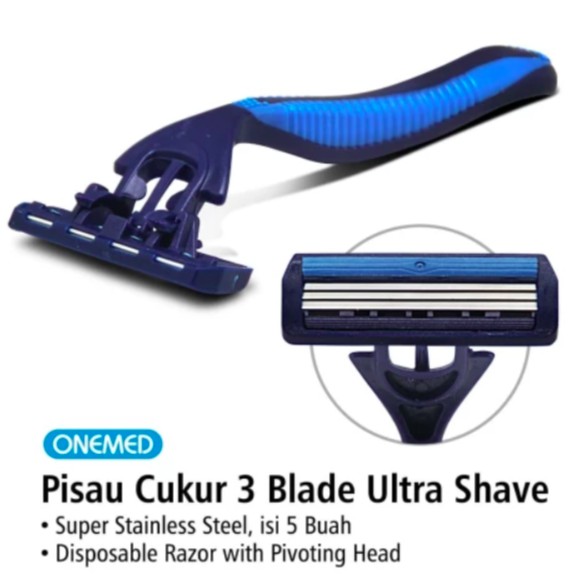 Pisau Cukur Ultra Shave 3 Blade Pack Isi 5pcs seperti Gillete