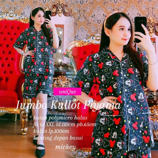 JUMBO KULLOT PIYAMA ORI BY UNIQUE | BAJU TIDUR WANITA