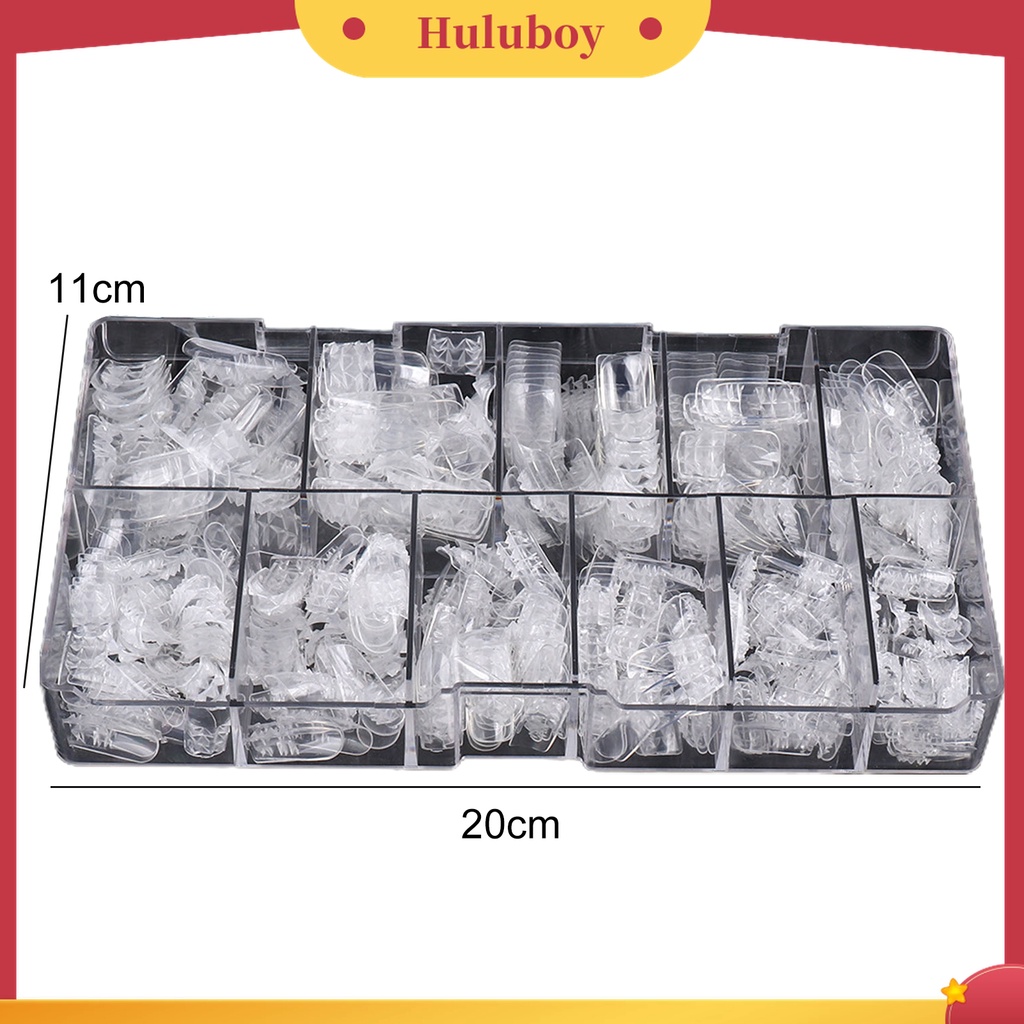 Huluboy Huluboy♡ 500pcs / Box Kuku Palsu Full Cover Transparan Untuk Manicure