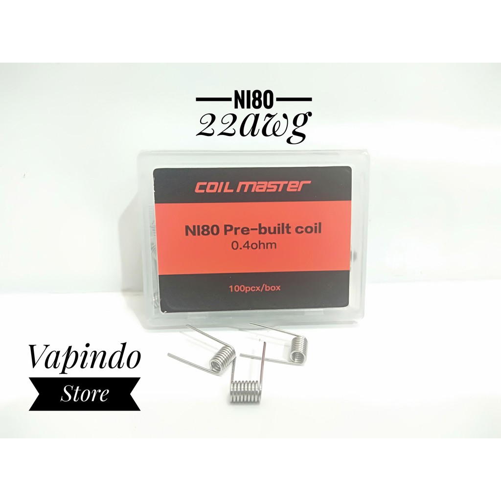 PREBUILT 0.4 COIL MASTER PREBUILT NICHROME NI80 22AWG 22 AWG KAWAT