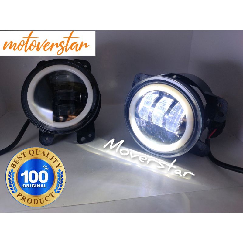 Lampu Led Foglamp Rubicon Mobil Jeep Wrangler Bulat 4inch 30watt Ring Angel Eye Daymaker bulat