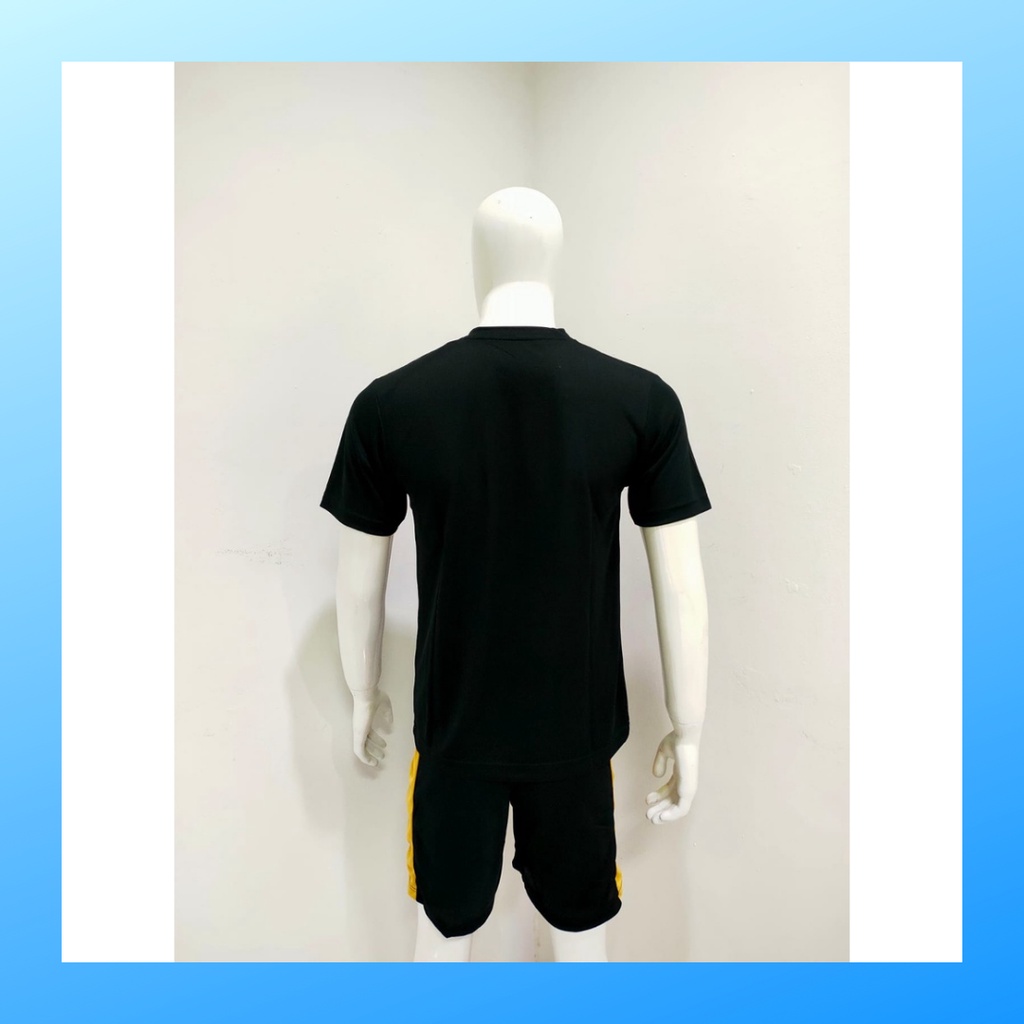 Kaos futsal pria jersey sepak bola baju dan celana setelan wanita dewasa t-shirt outfit seragam jarsey kostum olahraga pakaian apparel sport jersy soccer casual jersi suit NK155 hitam