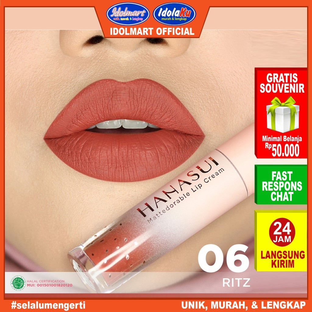 IDOLAKU Hanasui Mattedorable Lip Cream - 06 Ritz