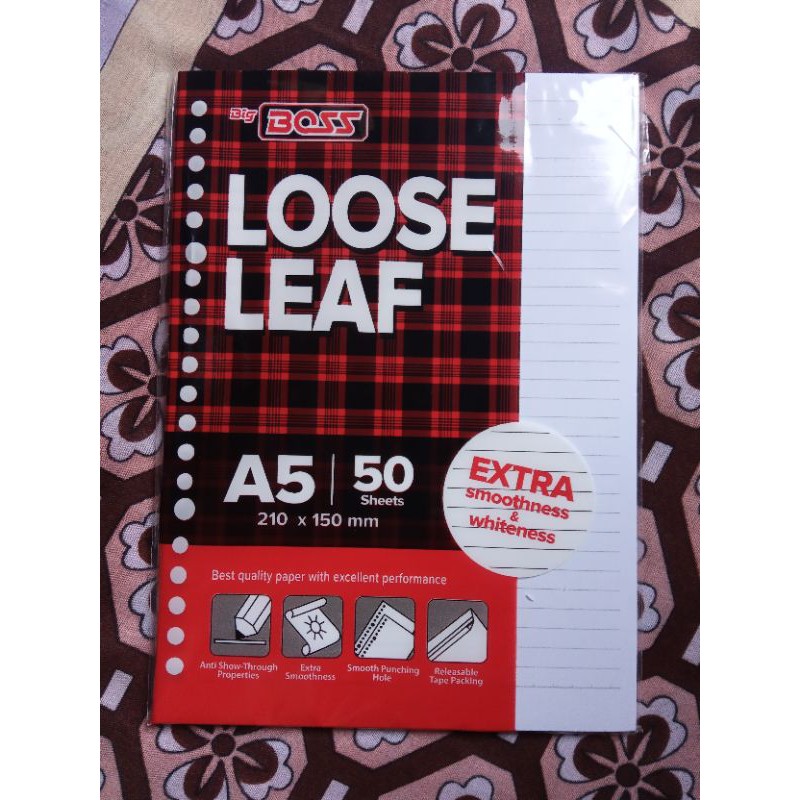 

Loose Leaf A5 Big Bos isi 50 Lembar (Garis & Polos)