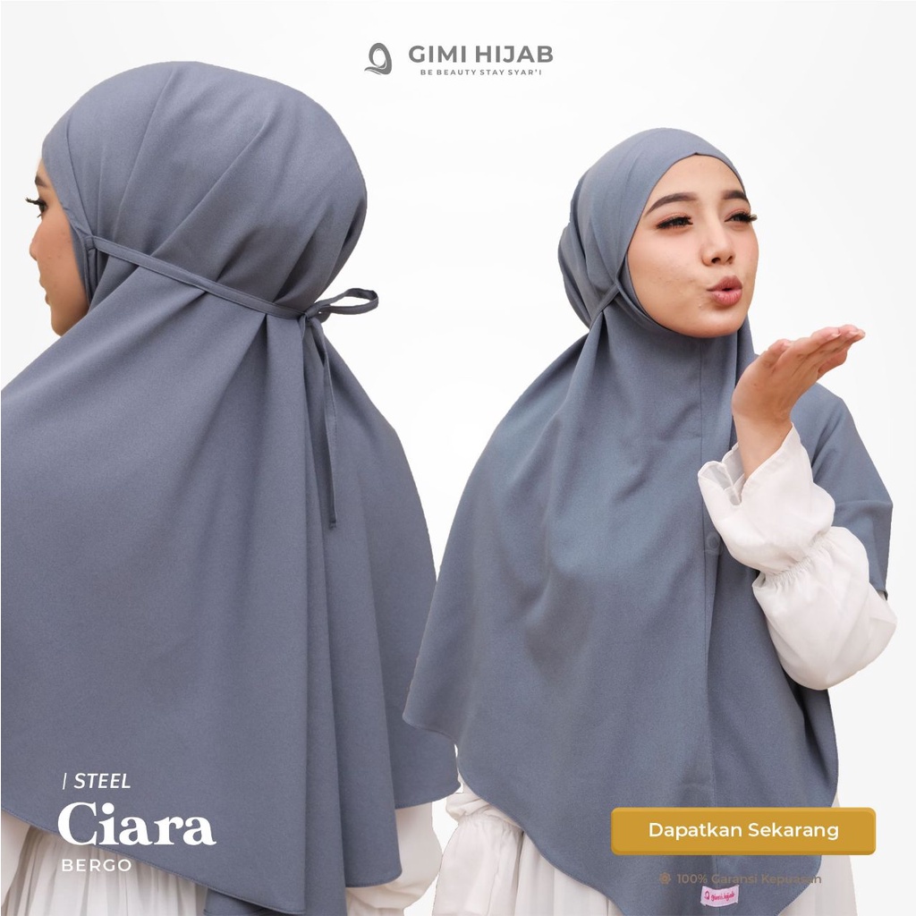 Ciara Jilbab Instan Bergo Maryam Syari Premium ORI GIMI HIJAB Instant Terbaru Kerudung Syra'i Tali N