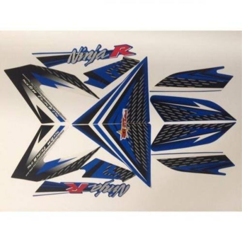 (BISA COD) striping ninja r biru 2013 striping lis stiker standar Ori kawasaki ninja R 2013 biru sti
