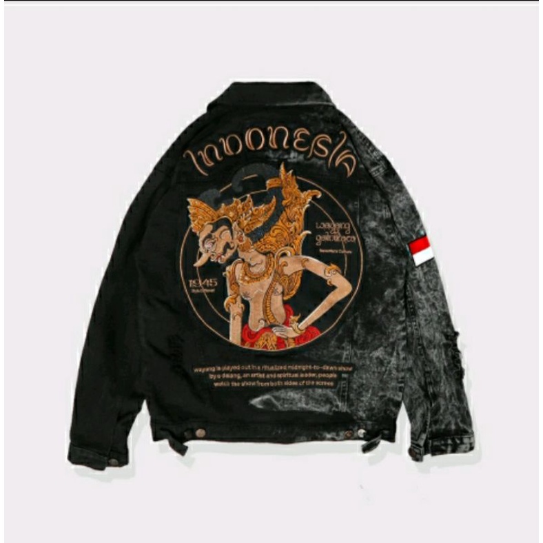 Jacket Jaket Ripped Denim Memphis Origins Wayang Size L Xl Bnib Original