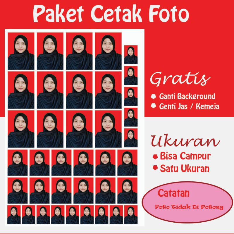 Jual Cetak Pas Photo 2x3 3x4 4x6 Not For Ijazah Shopee Indonesia