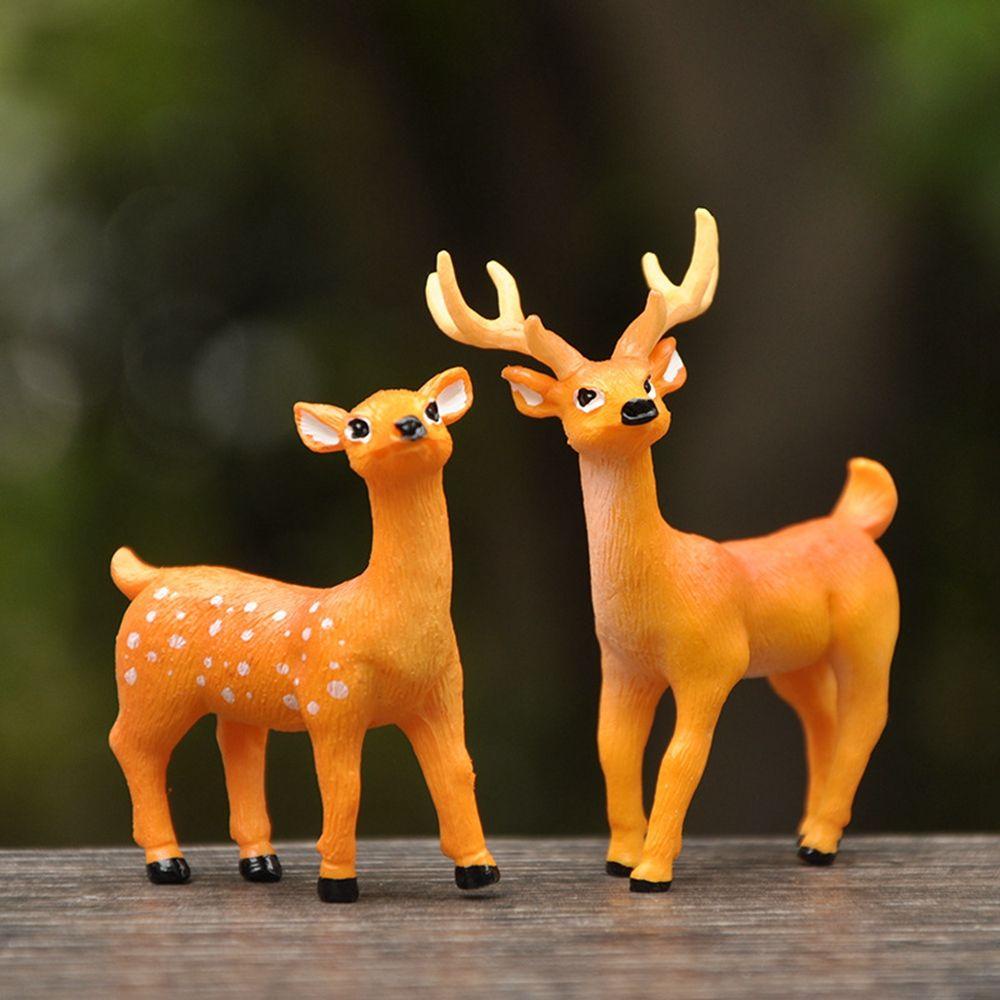 [Elegan] Sika Deer Lucu Padat Buatan Miniatur Individualitas Kreatif Simulasi Rusa Hutan