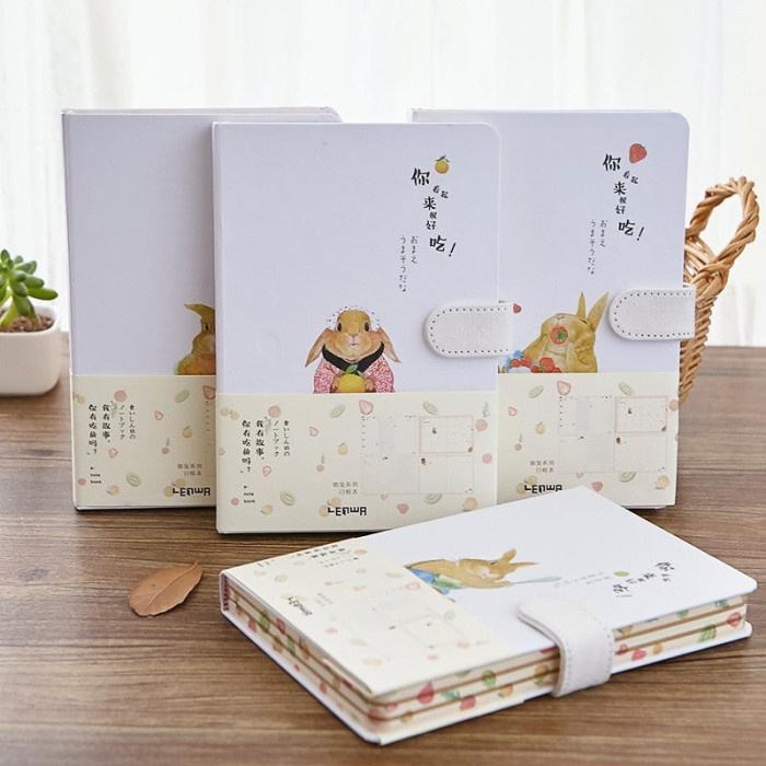 

[RESTOCK] Buku Notebook Agenda impor Planner motif kelinci desain cover magnet - D