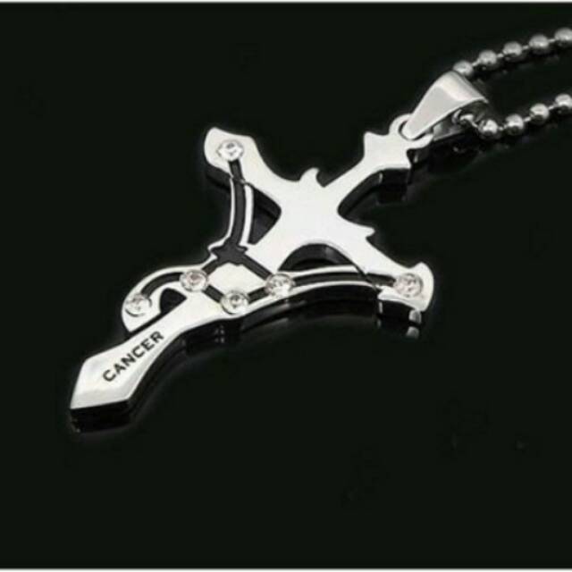 Kalung cowok / kalung cewek / kalung zodiak /kalung murah/ kalung titanium/kalung cancer