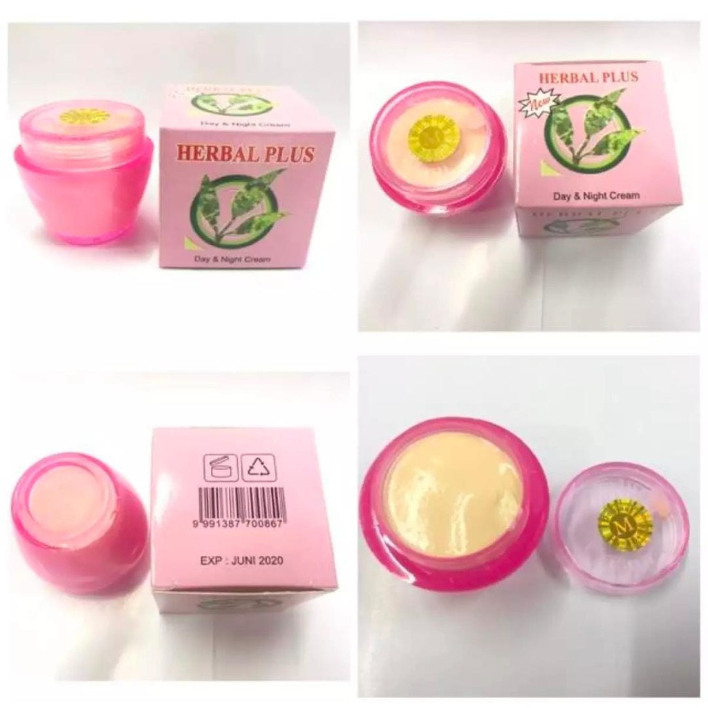 Herbal Plus Day & Night Cream Original/Krim Pelembab Wajah Siang Dan Malam Asli 20gr