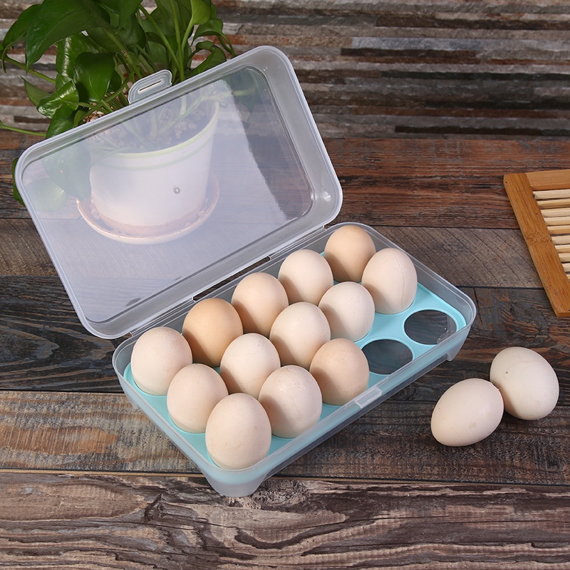 15 Eggs Holder  Storage Container PP Refrigerator Egg Storage Box 1 Pcs OWT