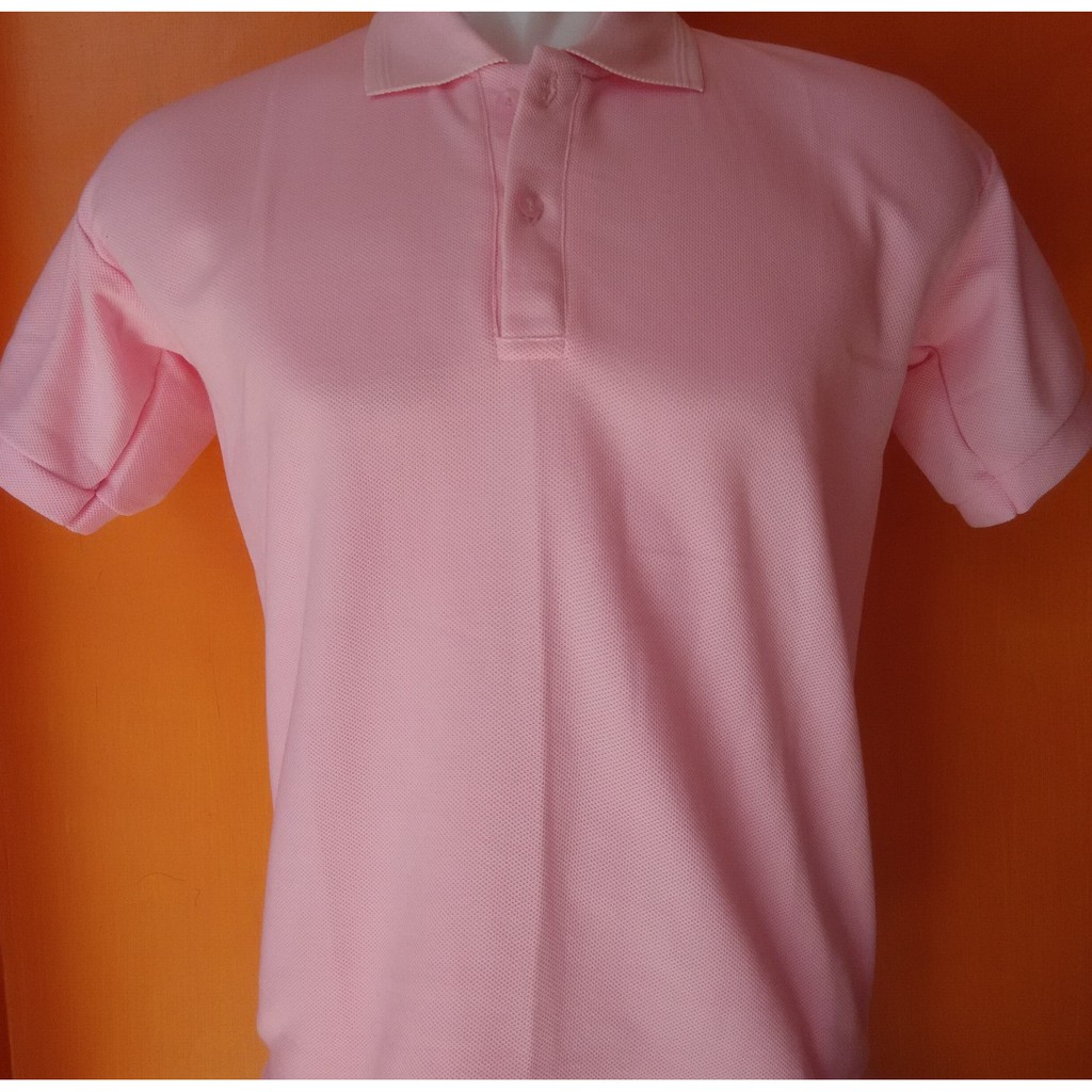 Kaos Kerah Warna Pink Muda