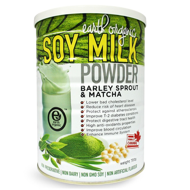 Earth Organic Barley Sprout & Matcha Soy Milk Powder (700g)