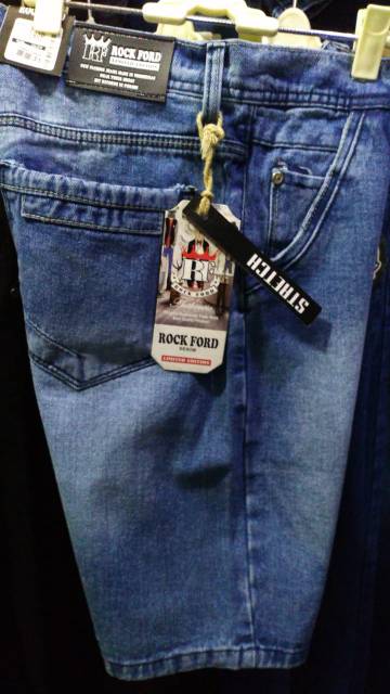 Celana Jeans Pendek Pria Jumbo Big Size 27-44 Jens Cowok Premium Hitam Navy Biru