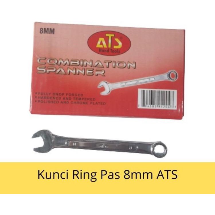 Kunci Ring Pas ATS 6 mm 7 mm 8 mm - Kunci Kombinasi 6mm 7mm 8mm - Combination Spanner