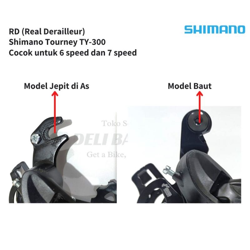 RD Shimano Tourney 6/7/8 Speed Rear Derailleur TY300 Sepeda Lipat MTB Roadbike