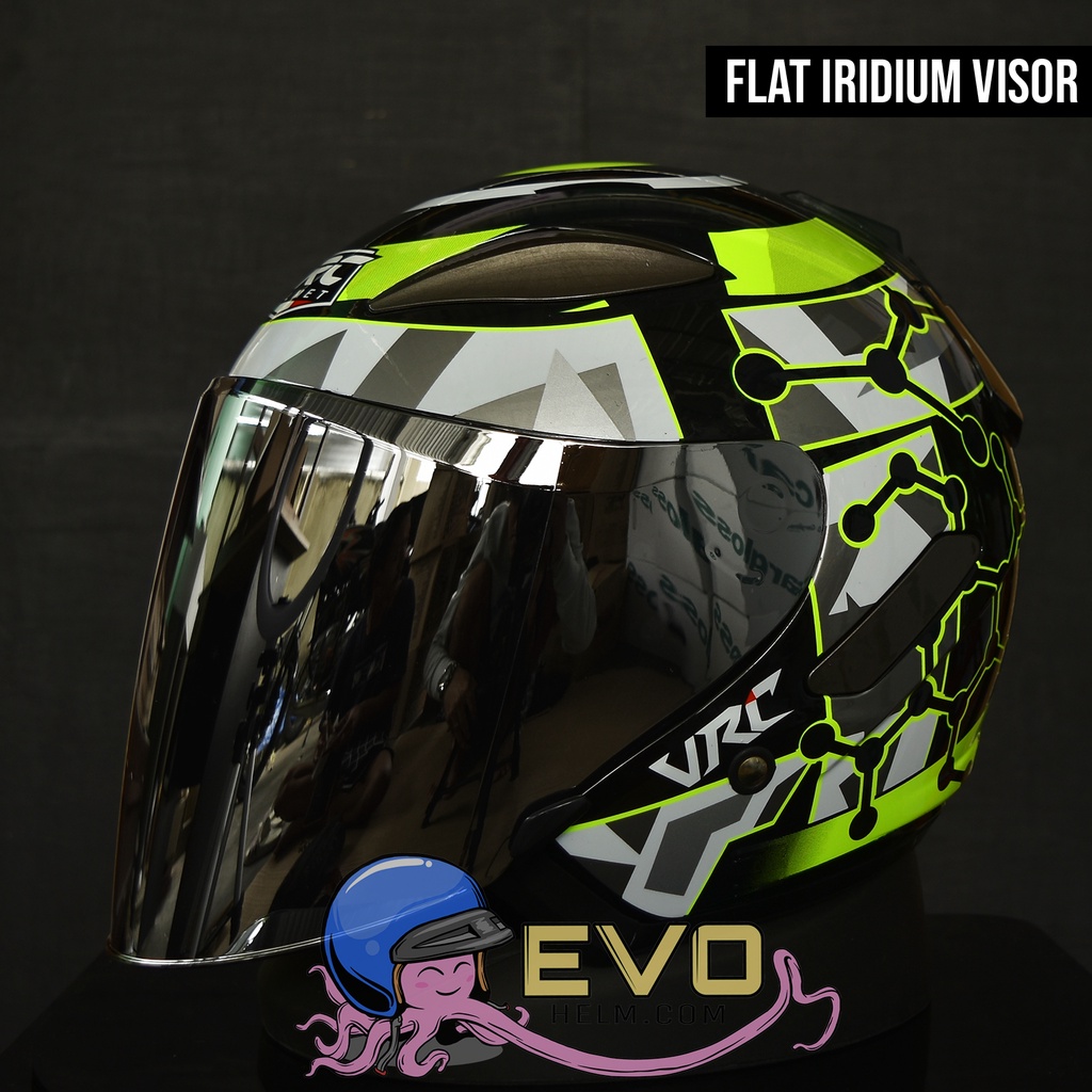 HELM CENTRO VRC MOTIF ORIGINAL FREE VISOR IRIDIUM - ORIGINAL HELM VRC PAKET GANTENG CENTRO-IANNONE YELLOW