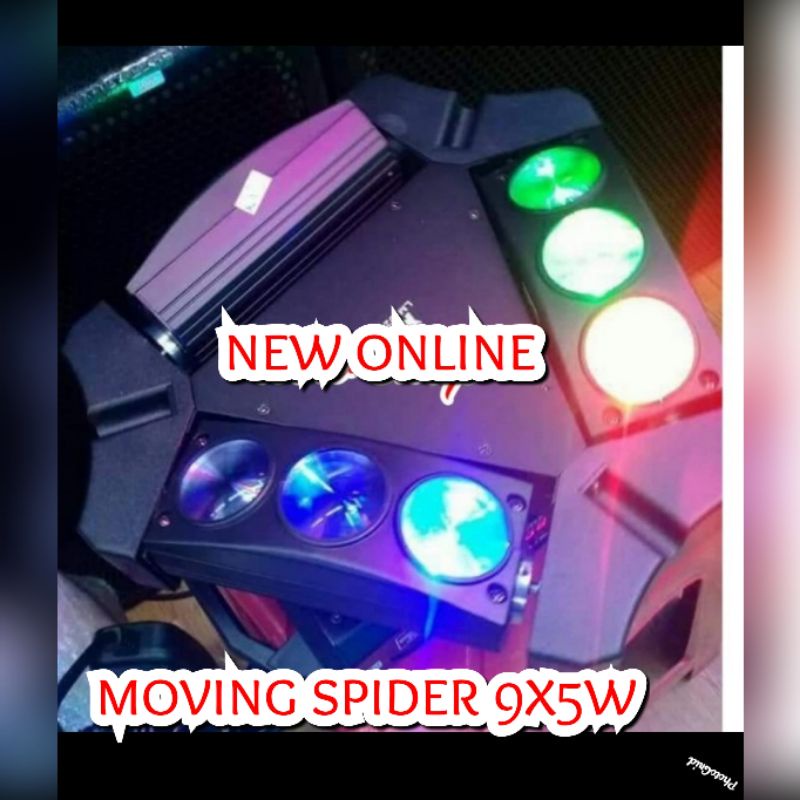 MINI MOVING SPIDER 9X5WATT REDSUN