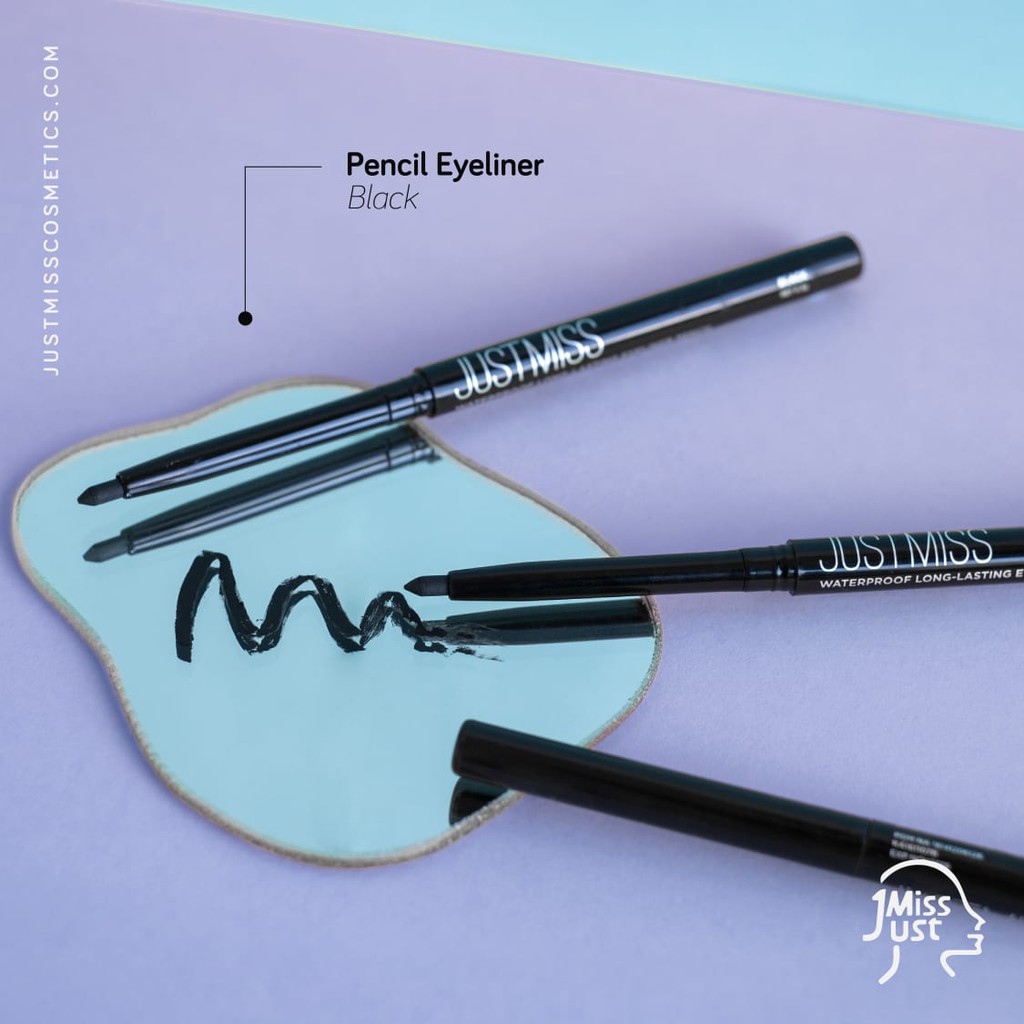 JUST MISS [PE] PENCIL EYELINER Pensil Putar WATERPROOF JUSTMISS BROWN / BLACK