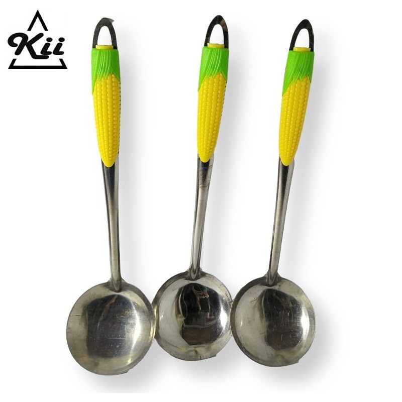 Spatula Soup Stainless - Centong Sayur Motif Jagung - Sendok Sup