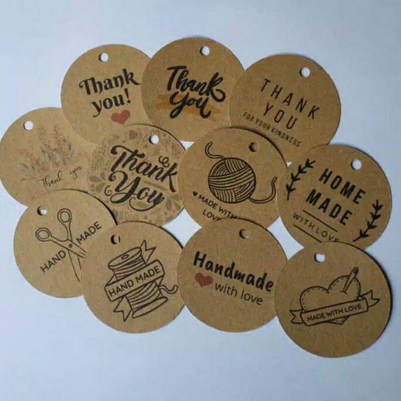 

Hangtag Bulat ThankYou / Handmade Kraft 150gsm