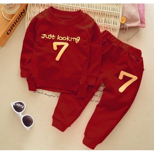 Zahra Setelan Anak Laki Laki Seven Reglan Bahan Fleece | Sweater Anak Kekinian Umur 1 - 6 Tahun