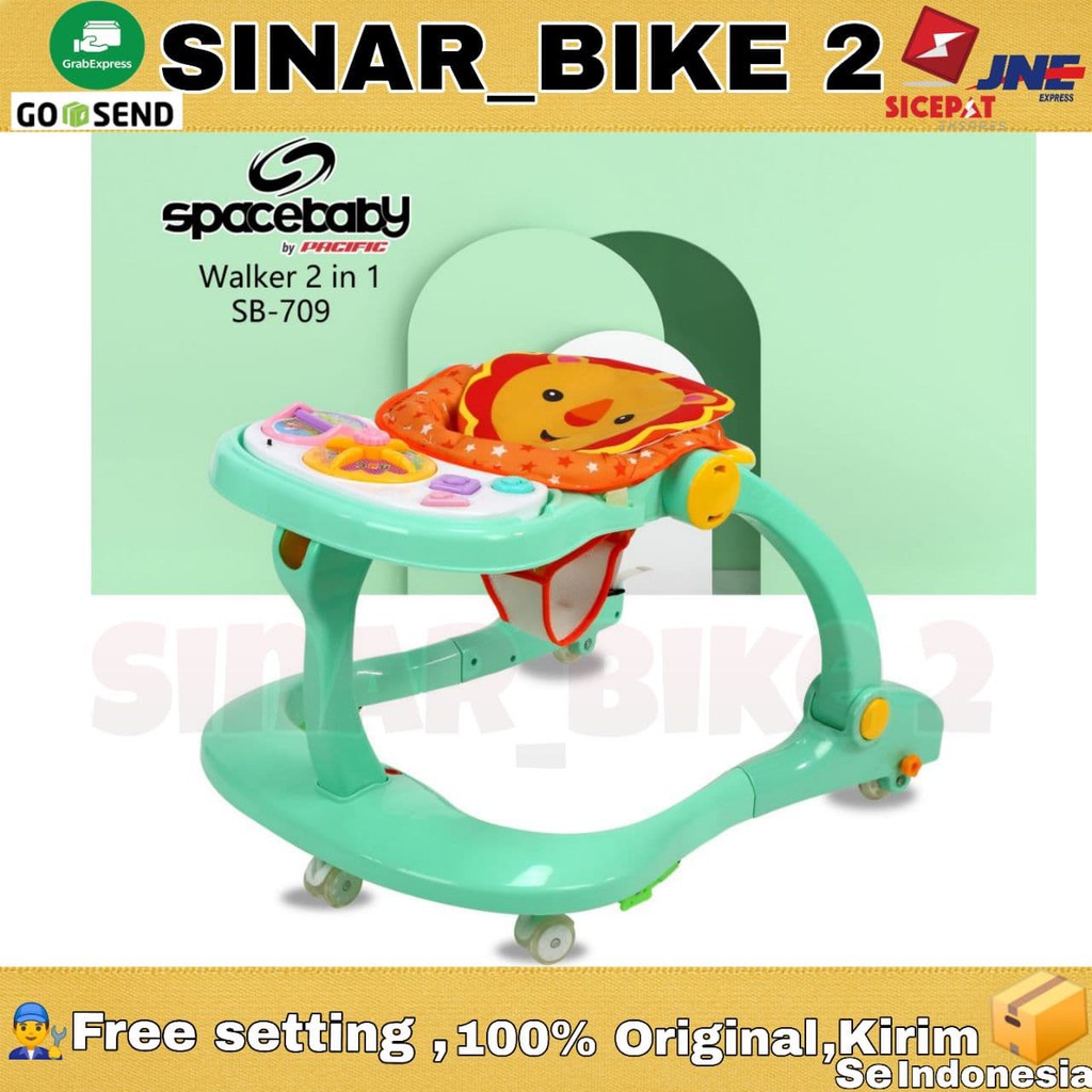 Baby Walker SPACEBABY Sb-709 2 In 1 Ada Musik Dan Mainan