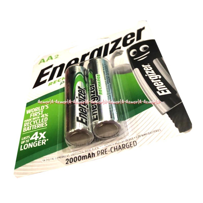 Energizer Recharge AA 2 Pcs 1200 Cycles Dapat Diisi Ulang Baterai A2