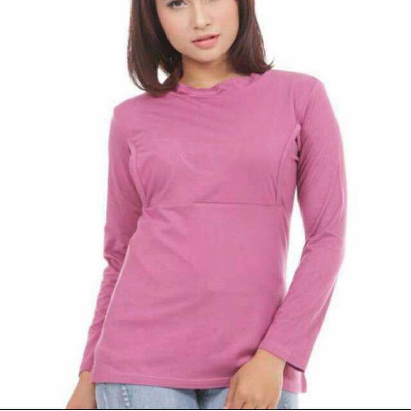 Fica Pink Magenta Baju Menyusui Kaos Atasan Pakaian Polos Inner Busui hamil