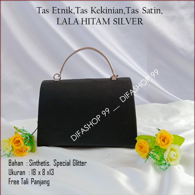 Tas Kecil,Tas Imut,Tas Kondangan,LALA HITAM SILVER,DIFASHOP 99