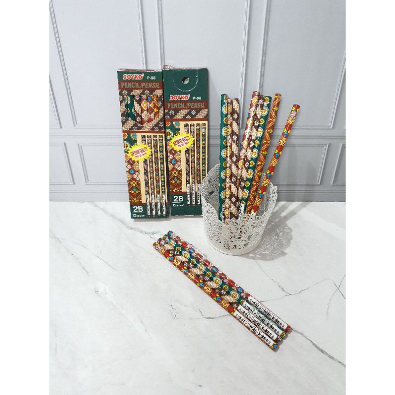 (12pc) pensil 2B batik Joyko p-98/pensil batik/pensil joyko-1