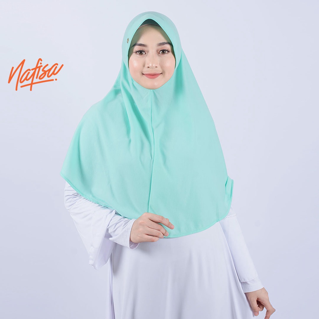 PROMO 12.12 Jilbab Bergo Nafisa ASHA | Jilbab Haji & Umroh | Hijab Instan Pad Muslimah | Jilbab Instan KAOS-GREEN OPAL