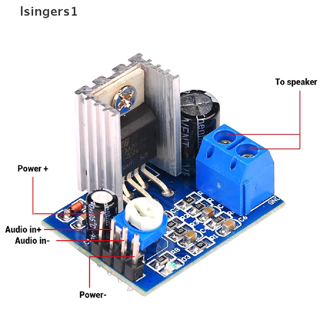 (lsingers1) Tda2030a Modul Power Amplifier Audio 6-12V 1x18w