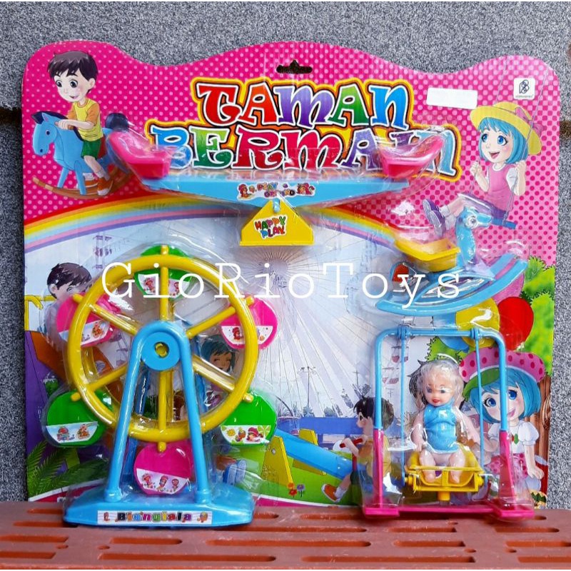 Mainan Anak Taman Bermain Bianglala Ayunan Ada Boneka Barbie Lengkap Besar - Mainan Amusement Park
