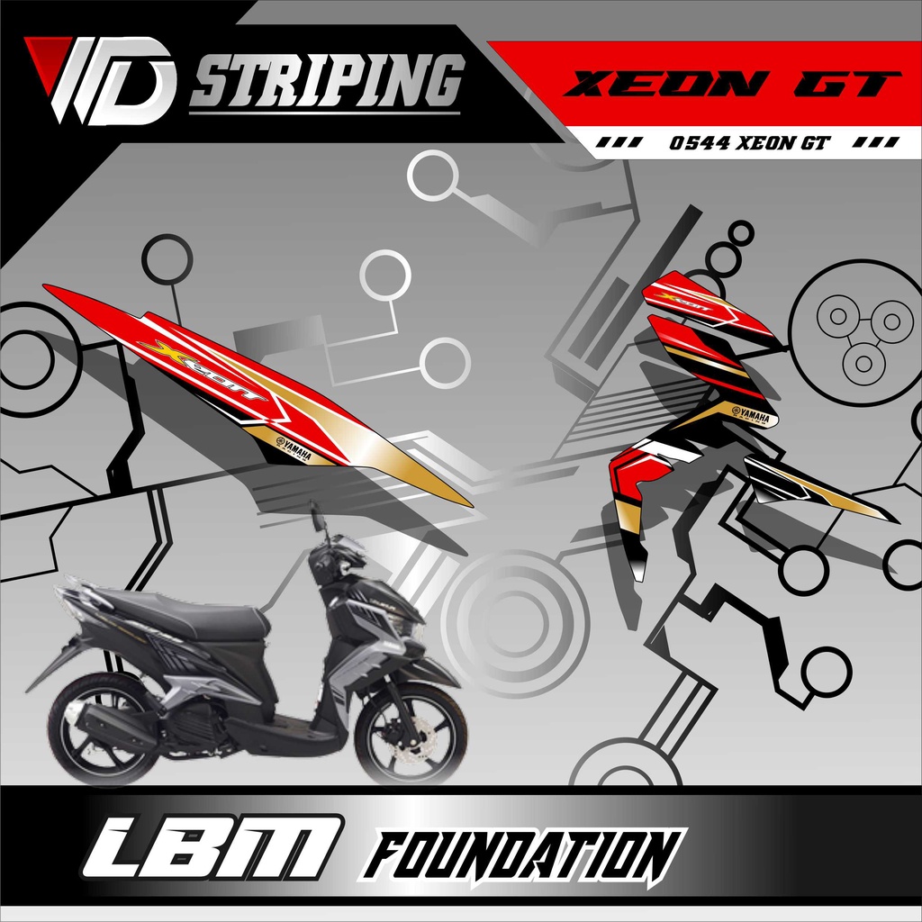 0544 Stiker striping sepeda motor yamaha xeon gt motif desain terbaru