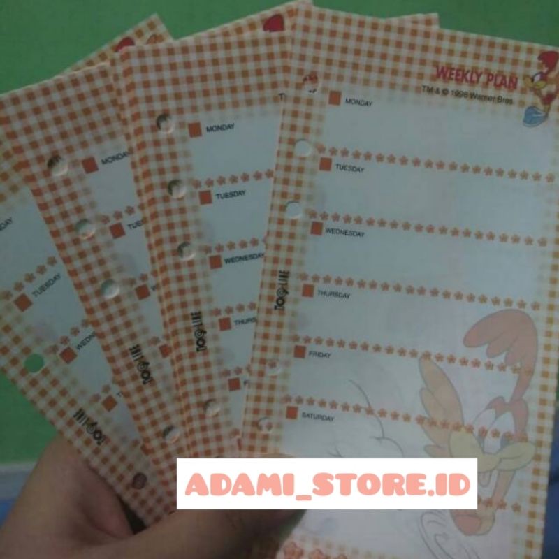 

Isi Binder A6 (6ring) Weekly Plan
