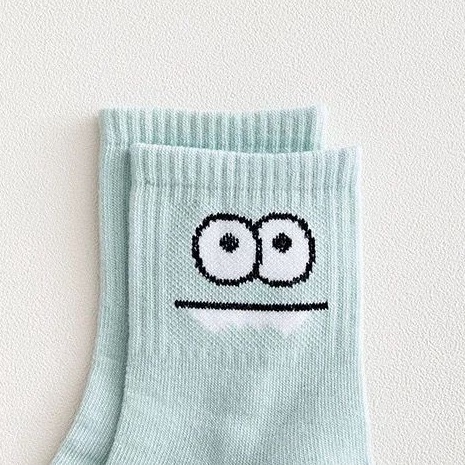 [littlecrab] Kaos Kaki Motif Mata Emoticon Lucu Kaos Kaki Japanese Ghost Warna Soft Cute Eyes Women Socks Pink Grey Black White Hijau Mint Kaos Kaki Lucu Berkualitas Kaos Kaki Panjang High Quality Korean Style