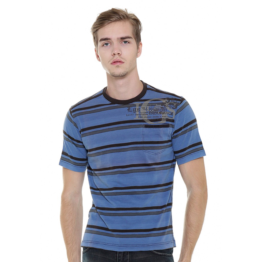 LGS - Kaos Casual Pria - Lengan Pendek - Motif Salur - CT.223.M1644.J.C.G