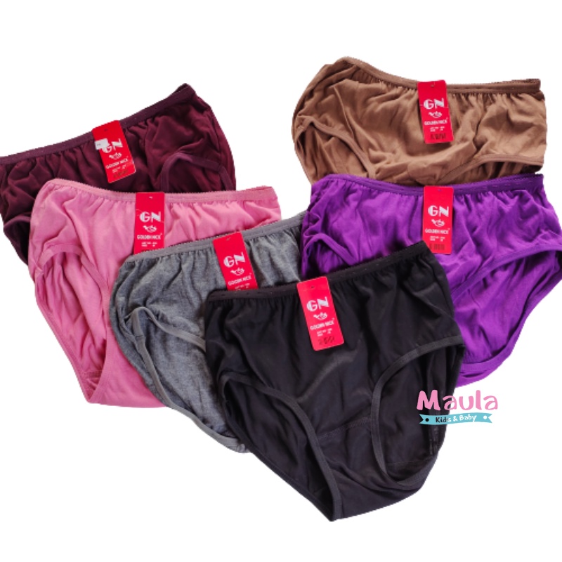 6 PCS CD Celana Dalam Wanita Dewasa Golden Nick Warna Tua