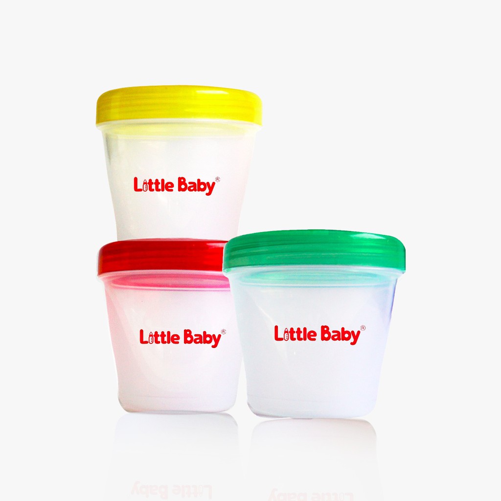 Little Baby Multifunction Container 160ml Isi 3 Tempat Makanan Bayi Multi Fungsi